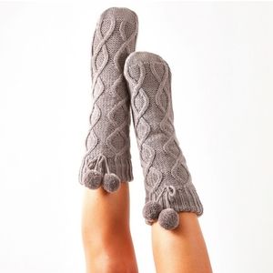 Muk Luks Dark Grey Cabin Slipper Socks